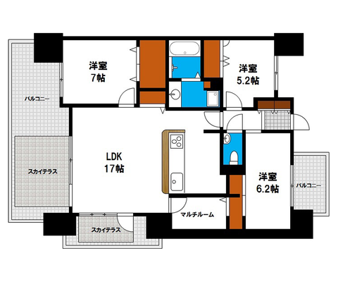 （所在地物件名）の賃貸物件 間取り図