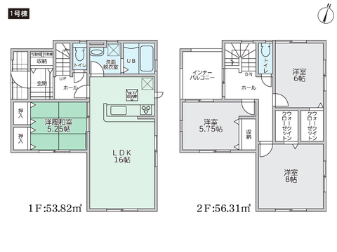 岡山市南区妹尾の新築 一戸建て分譲住宅の間取り図