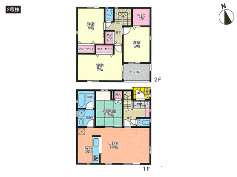 玉野市田井の新築 一戸建て分譲住宅の間取り図