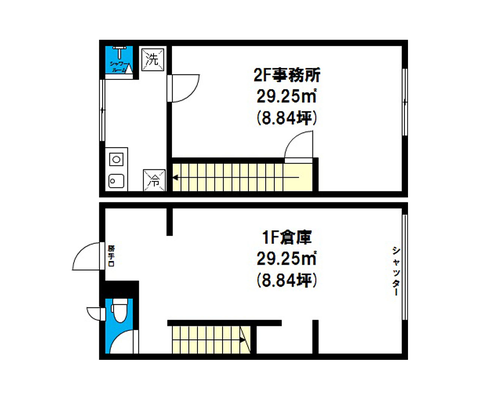 岡山市北区福島の賃貸物件 間取り図