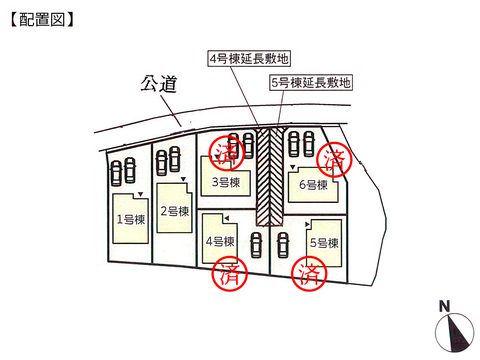 岡山県倉敷市玉島柏島の新築 一戸建て分譲住宅の区画図