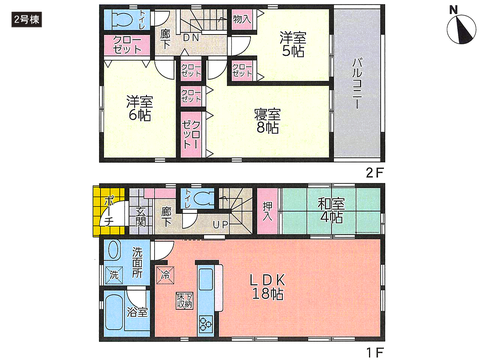 瀬戸内市邑久町山田庄の新築 一戸建て分譲住宅の間取り図