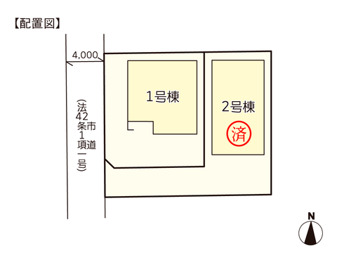 岡山市東区東平島の新築 一戸建て分譲住宅の区画図