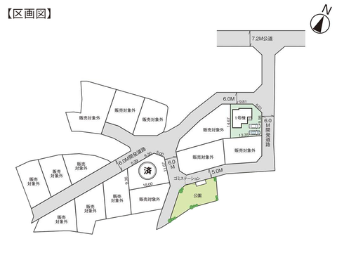 玉野市八浜町大崎の新築 一戸建て分譲住宅の区画図