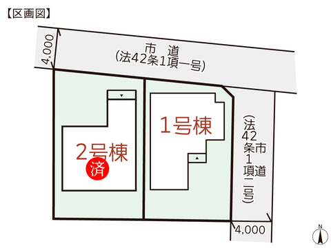 岡山県倉敷市東塚3丁目の新築 一戸建て分譲住宅の区画図