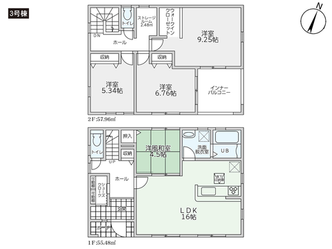 岡山市東区瀬戸町瀬戸の新築 一戸建て分譲住宅の間取り図