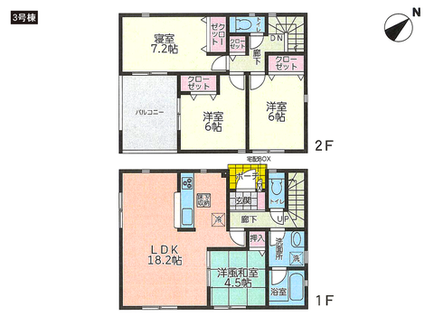 玉野市槌ケ原の新築 一戸建て分譲住宅の間取り図