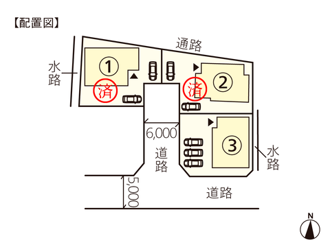 岡山市中区四御神の新築 一戸建て分譲住宅の区画図