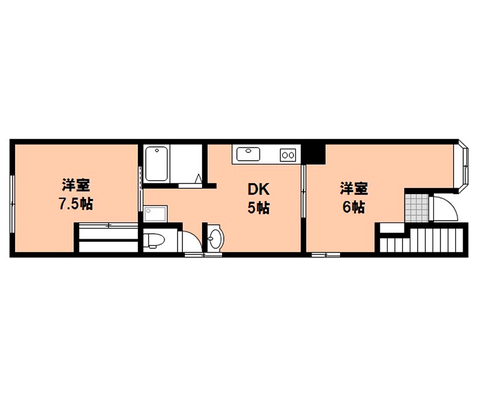 岡山県岡山市北区京町の賃貸物件 間取り図