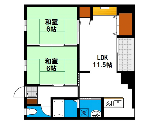 （所在地物件名）の賃貸物件 間取り図