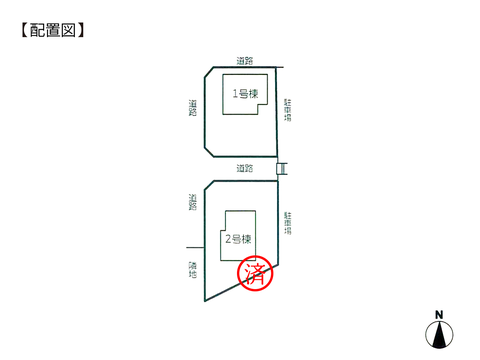 岡山県倉敷市玉島の新築 一戸建て分譲住宅の区画図