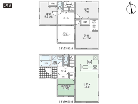 岡山県瀬戸内市邑久町尾張の新築 一戸建て分譲住宅の間取り図