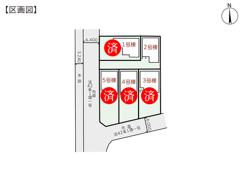 総社市駅南の新築 一戸建て分譲住宅の区画図