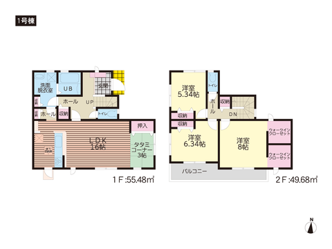 岡山市中区藤崎の新築 一戸建て分譲住宅の間取り図