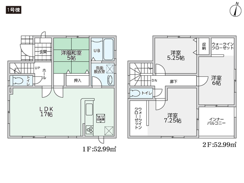 倉敷市西中新田の新築 一戸建て分譲住宅の間取り図