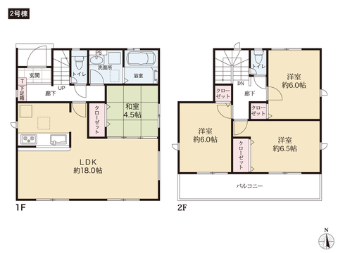 岡山県岡山市東区広谷の新築 一戸建て分譲住宅の間取り図