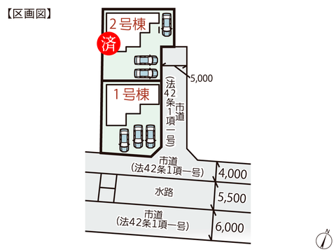 岡山県倉敷市連島中央の新築 一戸建て分譲住宅の区画図