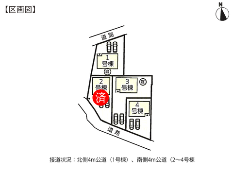 岡山市東区金岡東町の新築 一戸建て分譲住宅の区画図