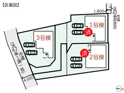 岡山県総社市清音軽部の新築 一戸建て分譲住宅の区画図