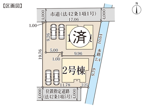 岡山市南区福富東の新築 一戸建て分譲住宅の区画図