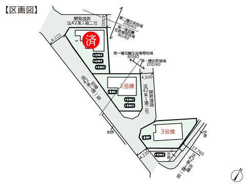 岡山県倉敷市児島赤崎1丁目の新築 一戸建て分譲住宅の区画図