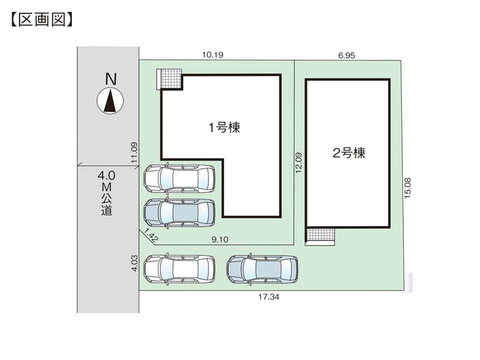 岡山市中区海吉の新築 一戸建て分譲住宅の区画図