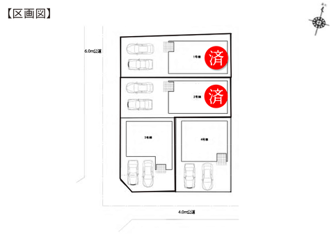 岡山市南区千鳥町の新築 一戸建て分譲住宅の区画図