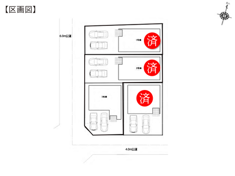 岡山市南区千鳥町の新築 一戸建て分譲住宅の区画図