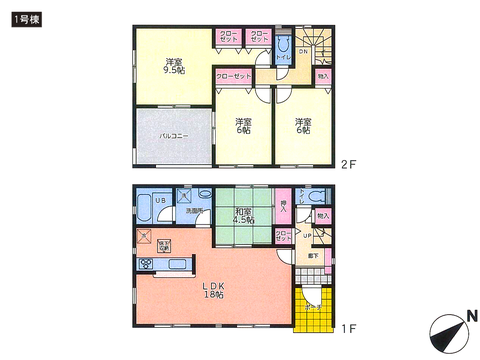 岡山県倉敷市玉島阿賀崎の新築 一戸建て分譲住宅の間取り図