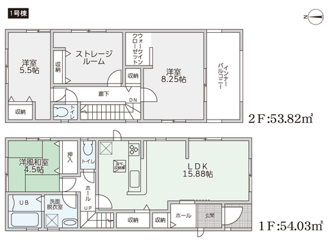 岡山市東区西大寺上の新築 一戸建て分譲住宅の間取り図