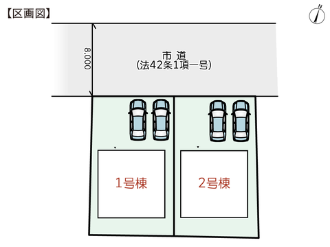 倉敷市玉島勇崎の新築 一戸建て分譲住宅の区画図