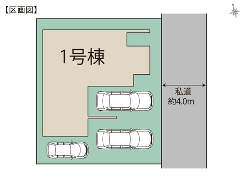 岡山市南区福田の新築 一戸建て分譲住宅の区画図