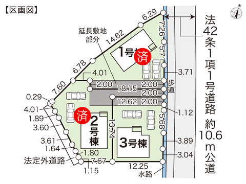 岡山市北区大井の新築 一戸建て分譲住宅の区画図