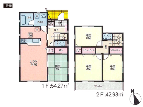 岡山県倉敷市玉島柏島の新築 一戸建て分譲住宅の間取り図