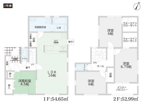 倉敷市中庄の新築 一戸建て分譲住宅の間取り図
