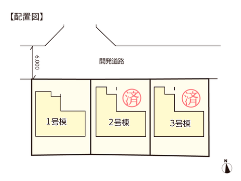 岡山県瀬戸内市邑久町豊安の新築 一戸建て分譲住宅の区画図