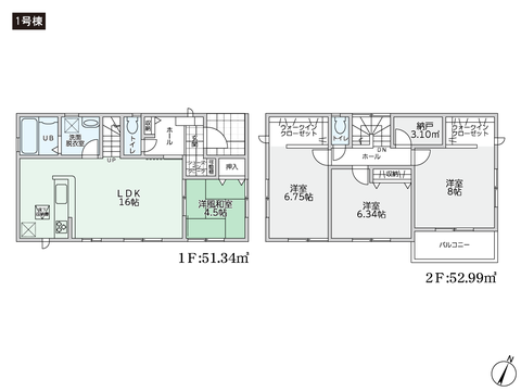 岡山県総社市小寺の新築 一戸建て分譲住宅の間取り図