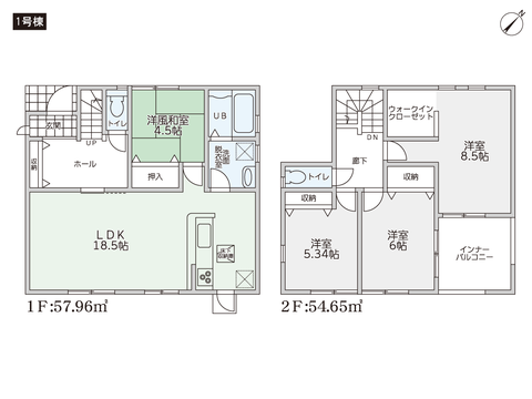 総社市西郡の新築 一戸建て分譲住宅の間取り図