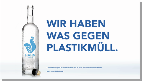 Hahn Billboard: "We have something against plastic waste."