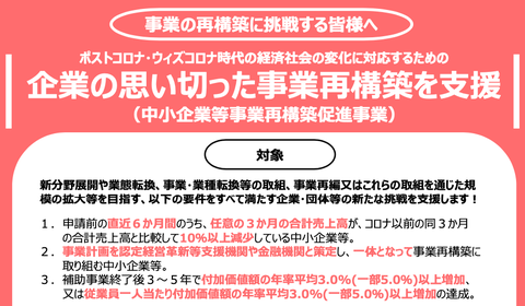 事業再構築補助金の概要