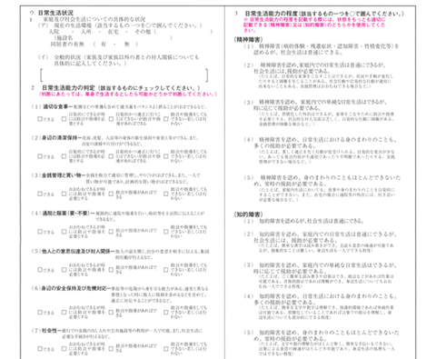 精神の障害用診断書裏面