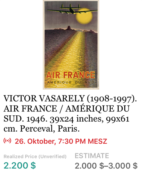 Air France - Amerique du Sud - Victor Vasarely - Original Vintage Airline Poster
