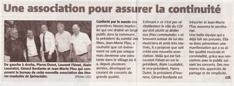 Une Association pour assurer la continuité, article Nice matin du 10 juin 2011