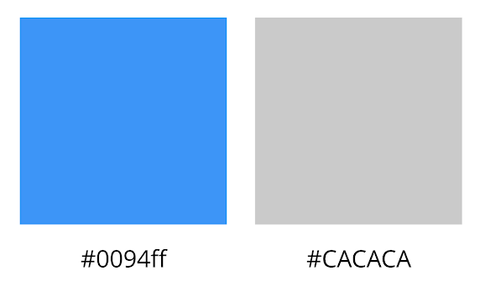 Farben #0094ff #CACACA