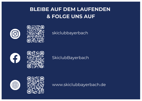 QR Codes Social Media Kanäle Skiclub Bayerbach