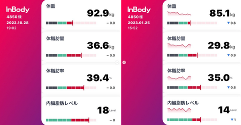 60代男性のインボディデータ