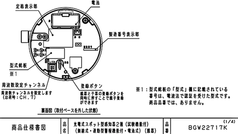 Panasonic製の親器　特定小規模自火報