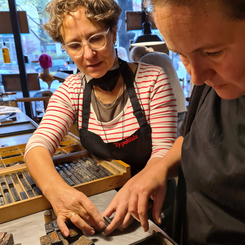 Workshop in der Kleinen Letternpresse in Eppendorf