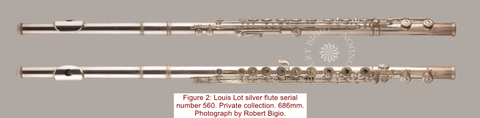 Flûte Louis Lot n° 560 - Photo reproduite avec l'aimable autorisation de Robert Bigio. (www.bigio.com)