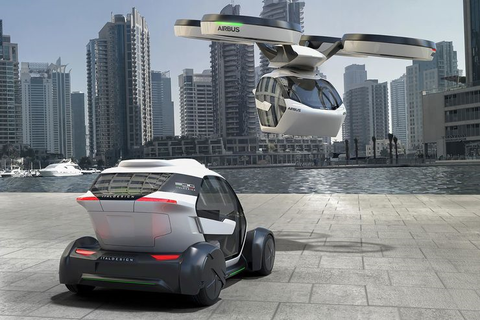 Pop-Up Next: Roboauto und Drohne von Audi, Italdesign und Airbus. (Bild: Italdesign)